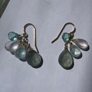Sundance Artisan Sterling Silver Aquamarine & Moss Aquamarine Earrings